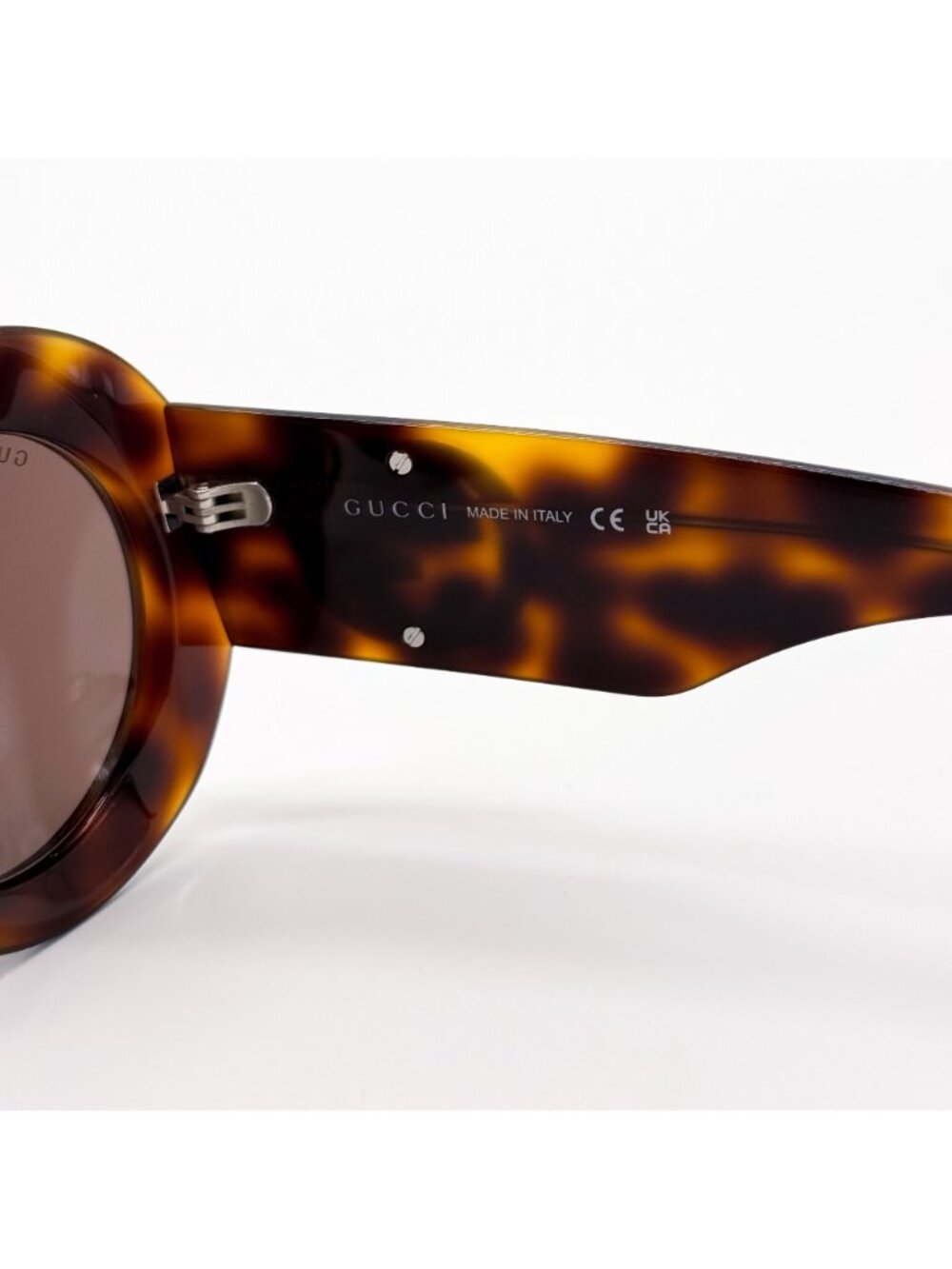 NWT Gucci GG1647S 009 Havana Brown Round Oversized Sunglasses Women - Picture 9 of 10